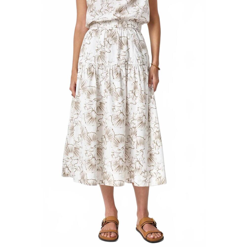 NEW LILLA P poplin yoke skirt in fern print